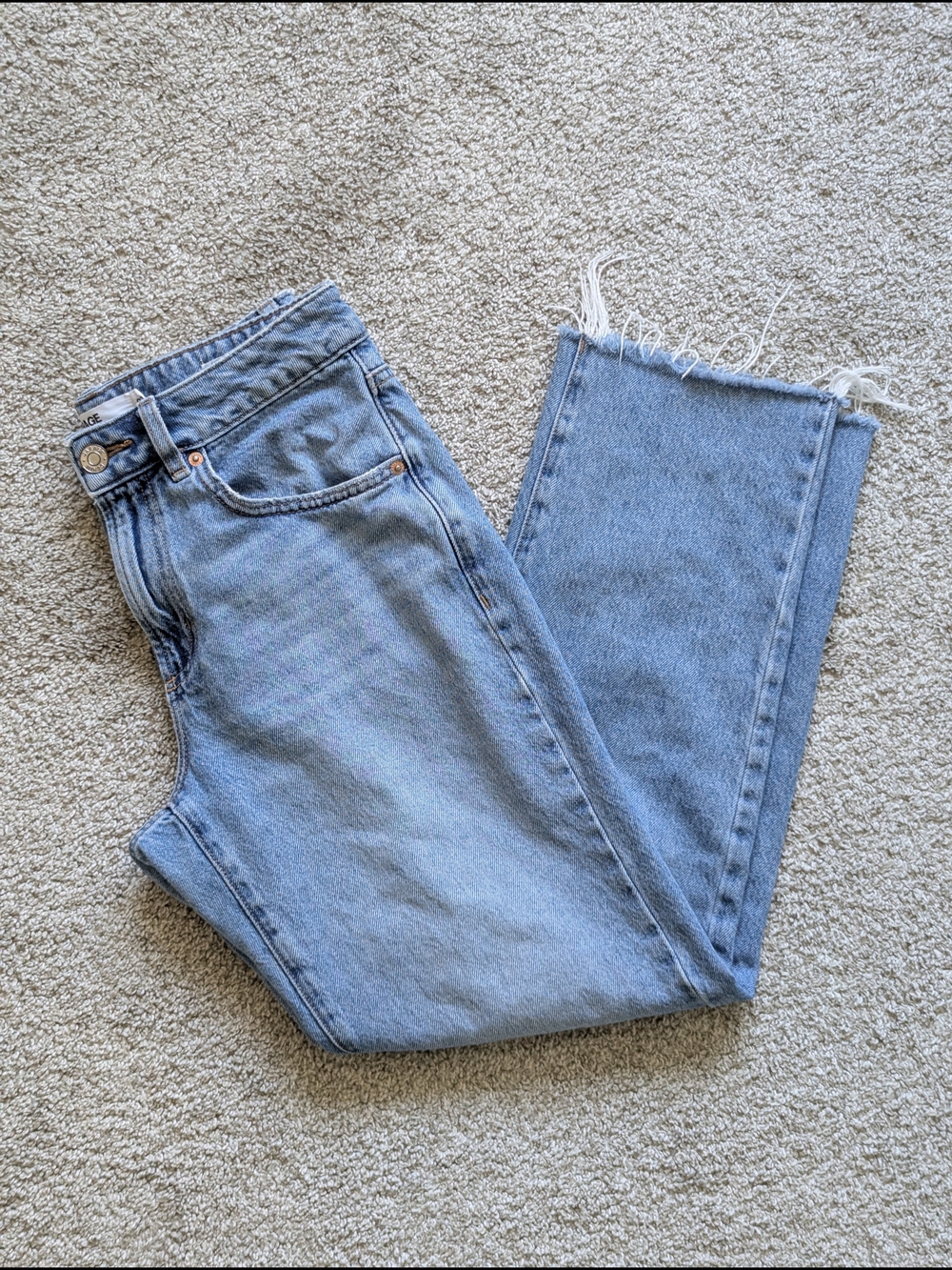 Garage Raw Hem Light Blue Vintage Straight-Leg Women’s Jeans Size 07/28
